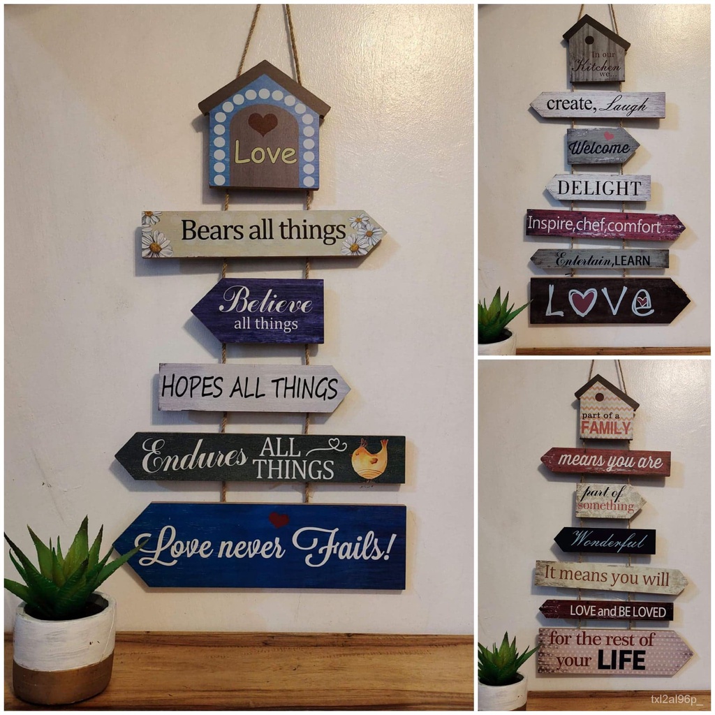 Wooden BIRDHOUSE QUOTES 6/7 PC. BOARDS HANG Wall Decor HxW 23.6x12 inches Shopee Philippines