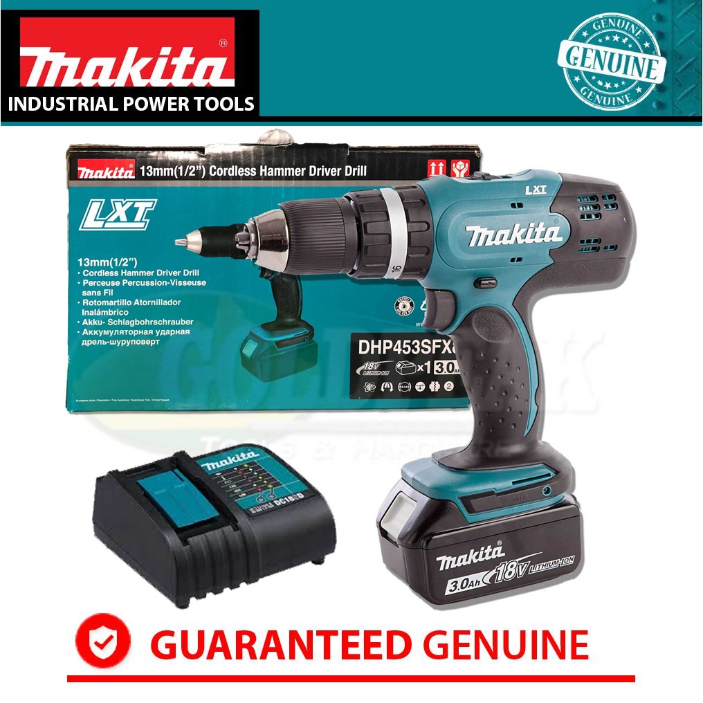 Makita DHP453SFX8 18V Cordless Hammer Drill (LXT Series) •khm megatools ...