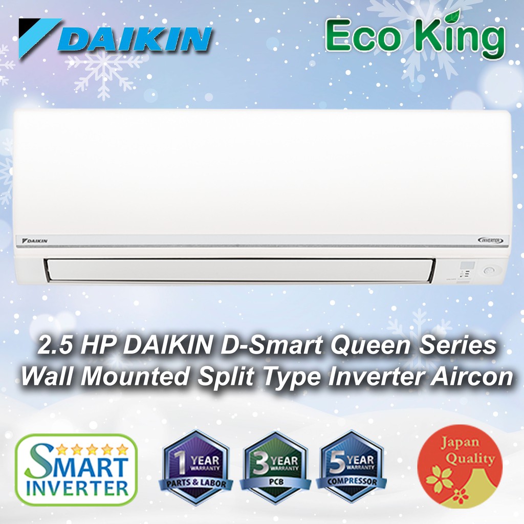 Split Type Aircon 2 5hp Inverter Daikin D Smart Queen Series R32