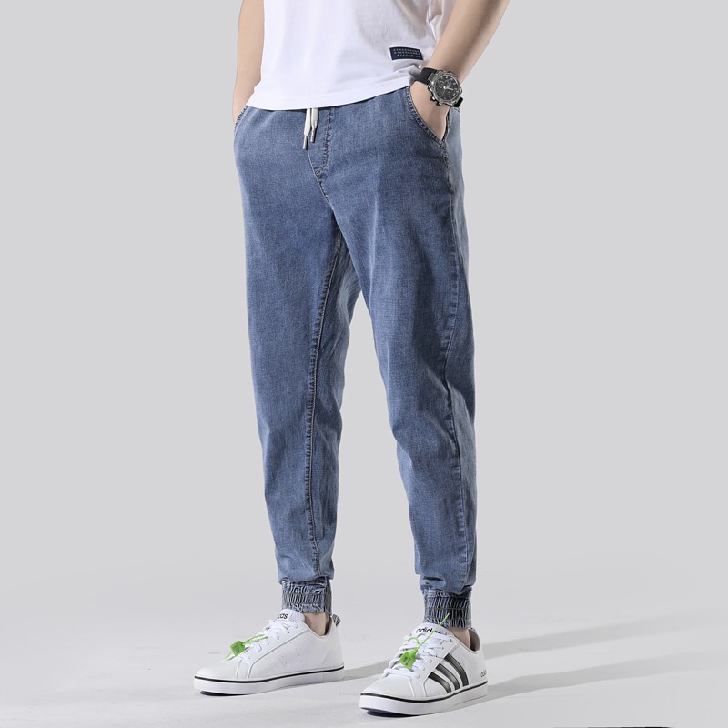 mens denim jogger pants