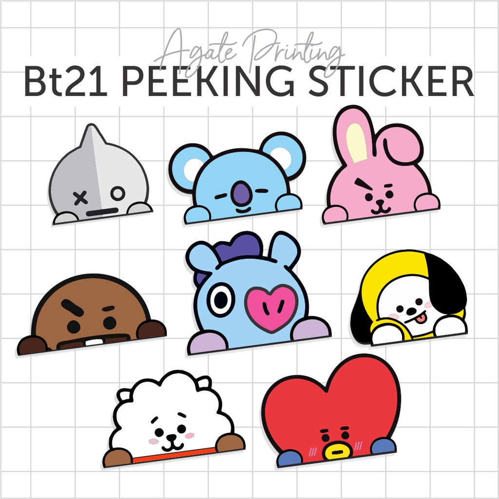 BTS: BT21 Peeking Stickers Peekers Vinyl Laminated Stickers | Shopee ...