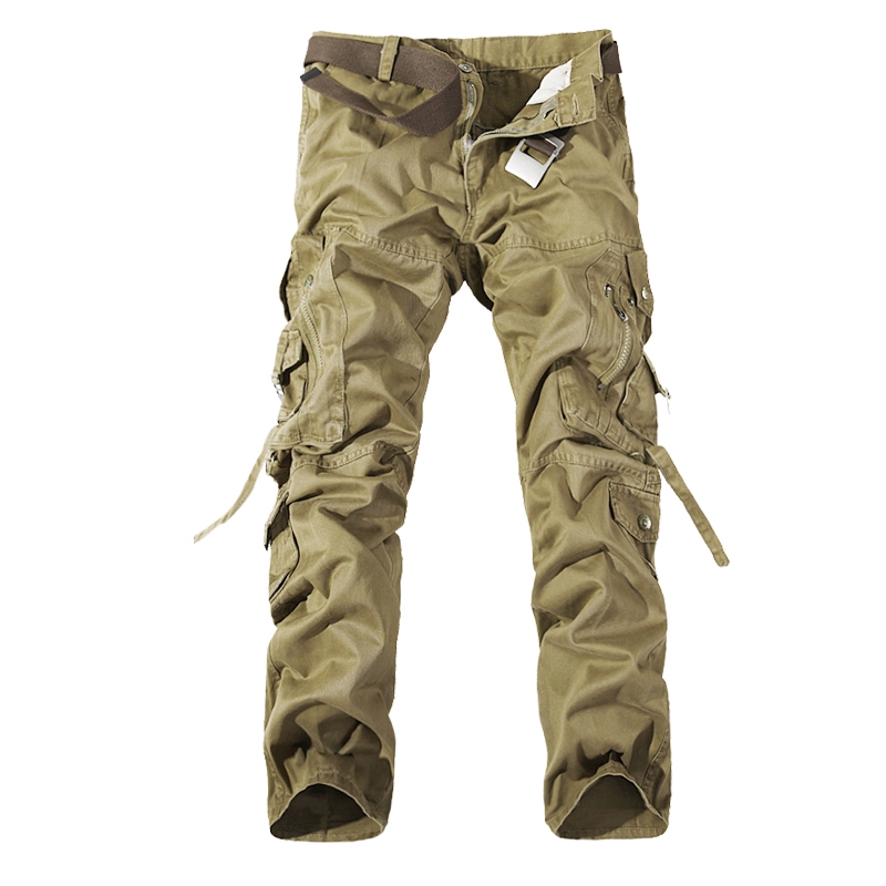 YUNY Mens Outwear Multi-Pockets Casual Loose Plus-Size Cargo Pant Army Green 32