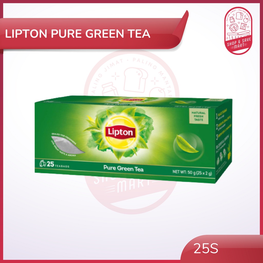 Lipton Pure Green Tea Tea Bag (2g X 25s) - 50g | Lipton Uncang Teh ...