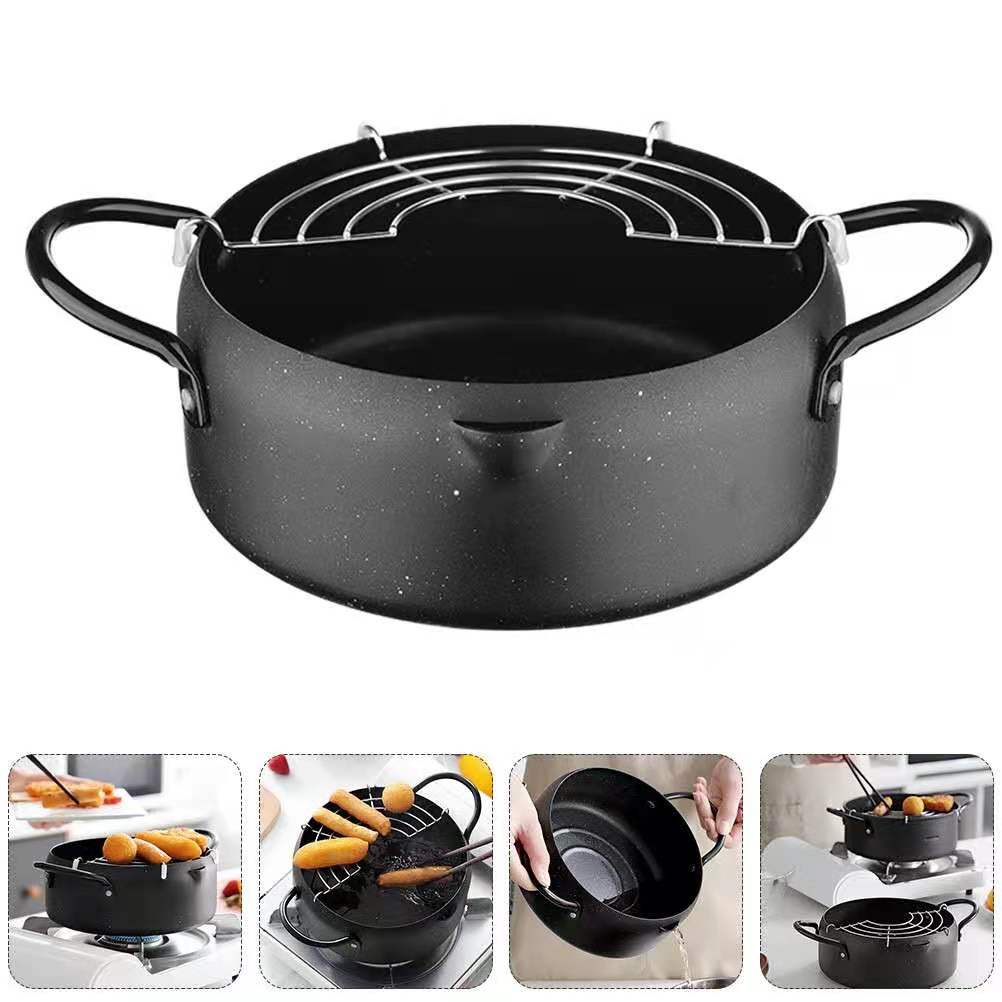 JAPANESE TEMPURA DEEP FRY POT FRYING POT NON STICK DEEP FRY PAN WITH STRAINER Shopee Philippines