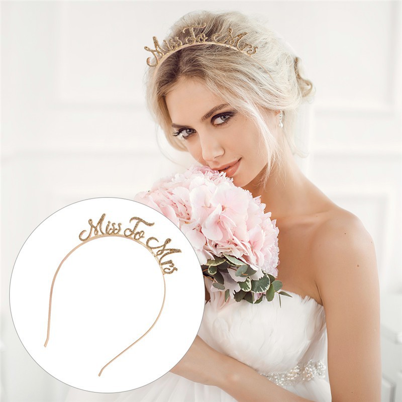 Wedding Hair Accessories Gold Miss To Mrs Bachelorette Party