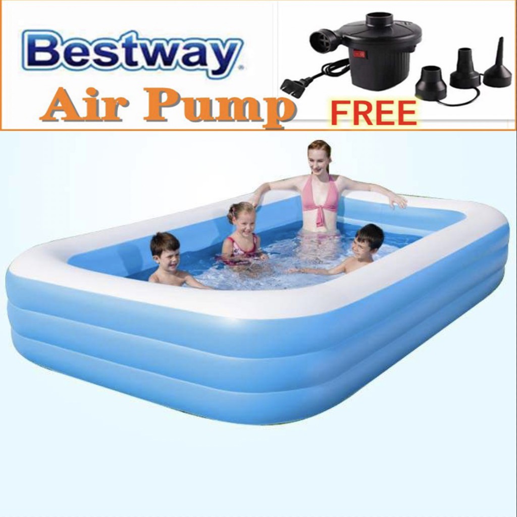 Free AIR PUMP SWIMMING POOL IFLATABLE 3 sizes 54006 54005 54009 Bestway
