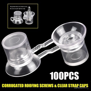  100, 3” (75mm) CORRUGATED ROOFING SCREWS & CLEAR STRAP CAPS FOR CLEAR SHEETS goop #1
