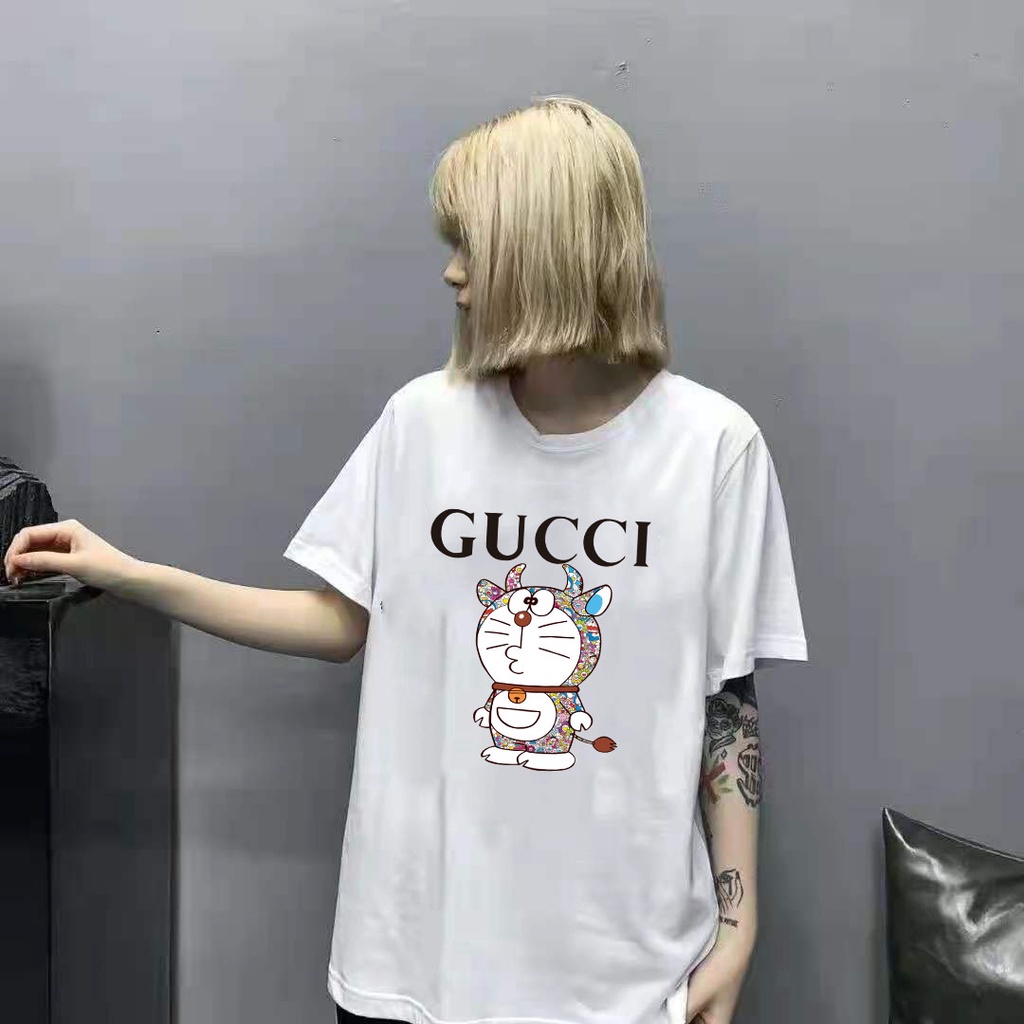 Gucci T-shirt Doraemon print tshirt Unisex t shirt fashion tshirt for women  | Shopee Philippines