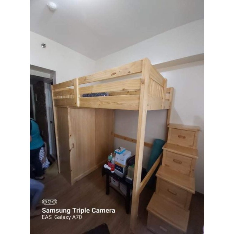 (PREORDER MESSAGE US FIRST) Loft bed with sliding door (36"x75