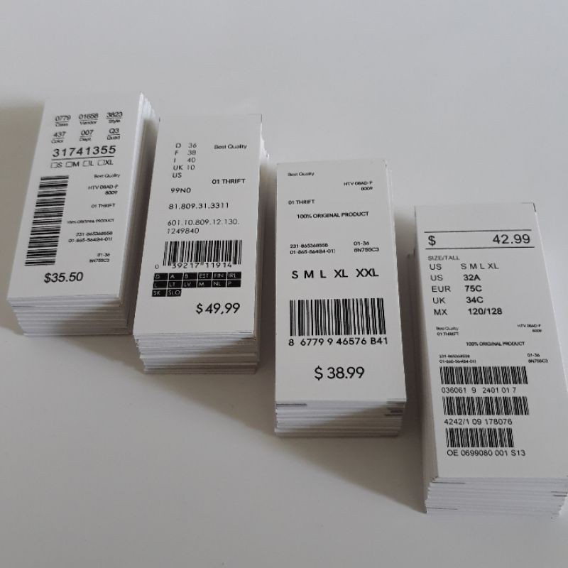 Barcode Hangtag (250 pcs) / hantag dollar / handtag / hang tag / price tag / Clothes label