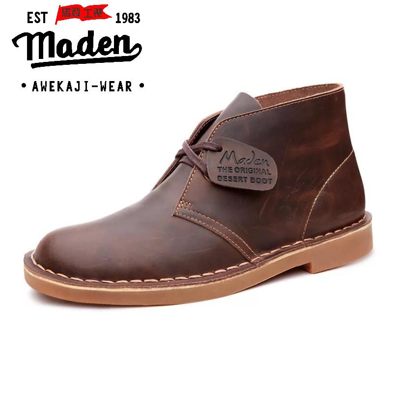 saferido Maden Vintage Men's Boots Genuine Leather Ankle Boots Autumn Winter Warm Fashion Shoes  British Style Brand Outdoor Safety Shoes