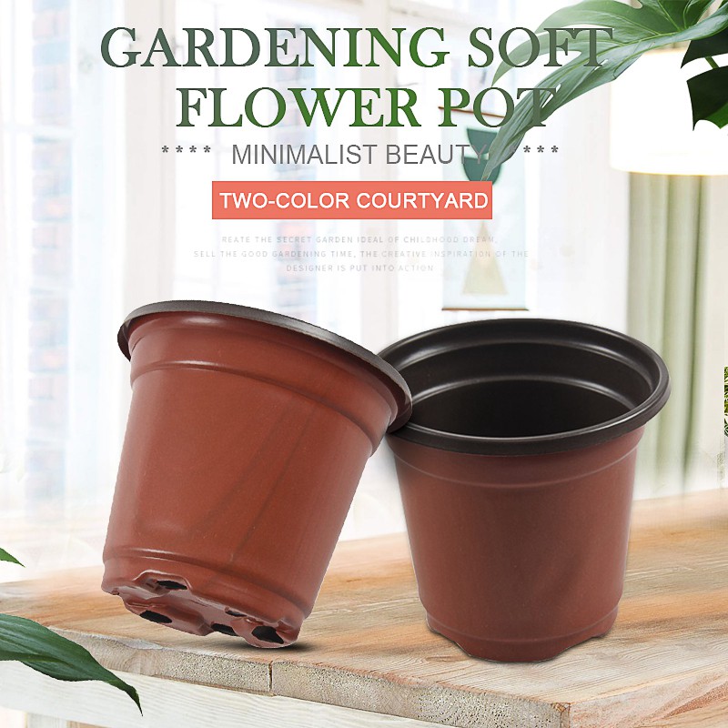 50Pcs Plastic Plant Pots Home Garden Nursery Flowerpots MKPH | Shopee ...