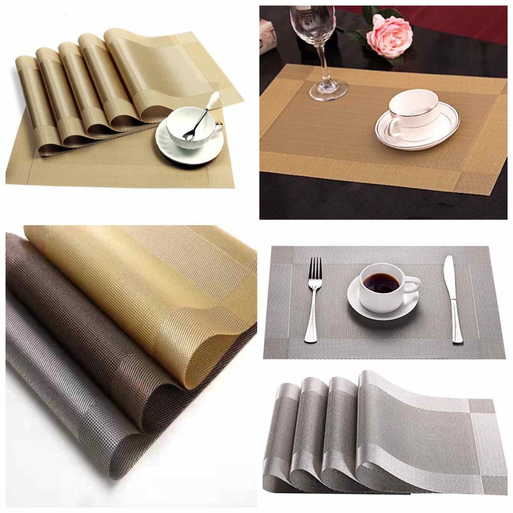 PVC Placemats and Coasters Dining Table Place Mats Washable | Shopee ...