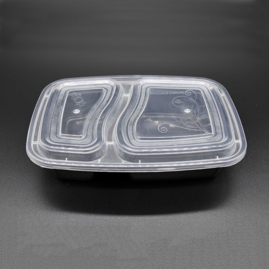 skz [wholesale] 10pcs /2D lunch box Disposable Bento Box 2 division