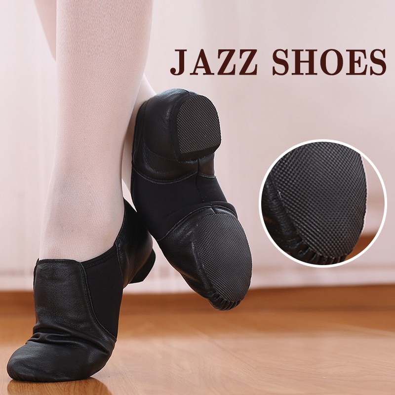 Men's Black Leather Modern dance Jazz Dance Shoes Comfort Ballroom Shoes |  Shopee Philippines