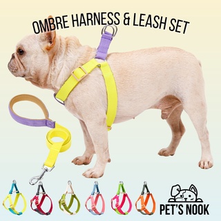 Ombre Dog Harness & Leash Set - High Quality Cotton Leash and Harness Set by Doglemi