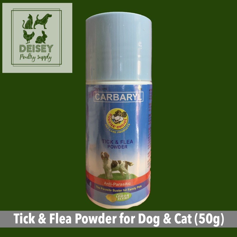 Carbaryl Doggies Choice Tick & Flea Powder for Dog & Cat (50g) Shopee