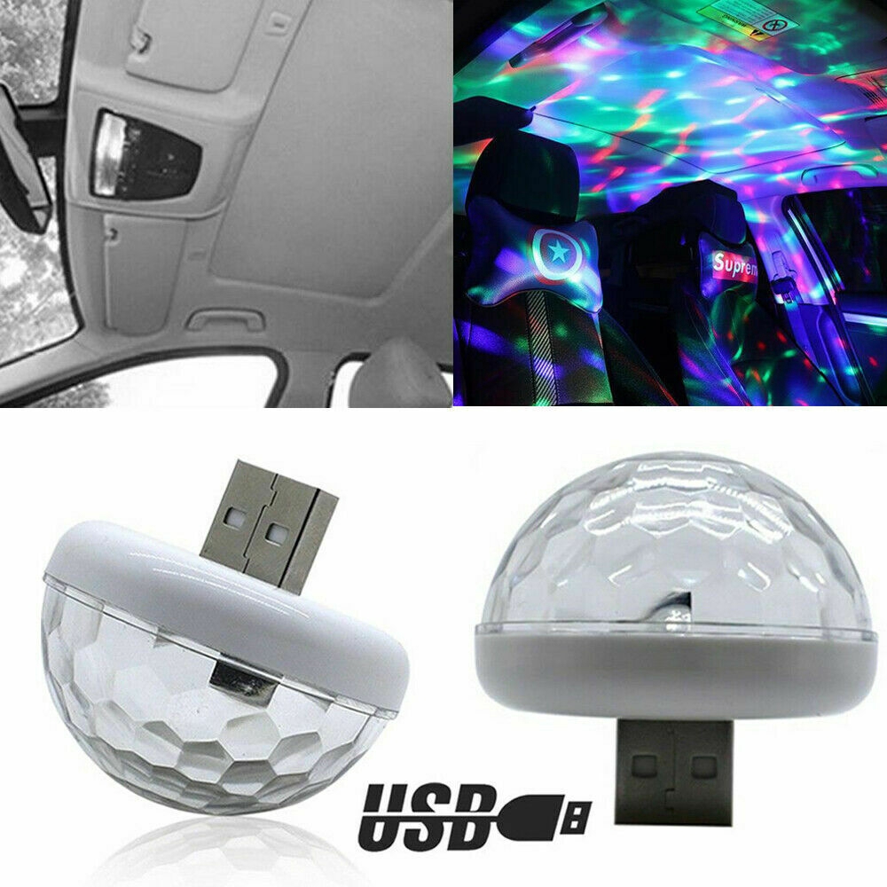 USB LED Car Atmosphere Lamp Interior Ceiling Ambient White Light