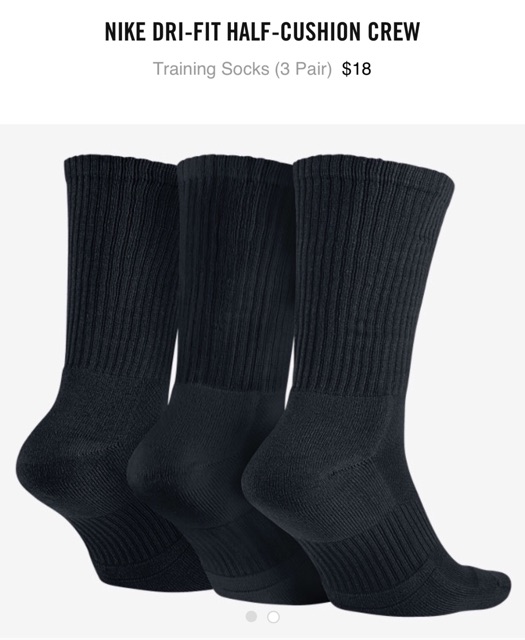 nike dri fit half cushion crew socks
