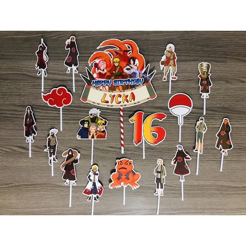 Naruto Akatsuki Uchiha Itachi Cake and Cupcake Topper Set Shopee