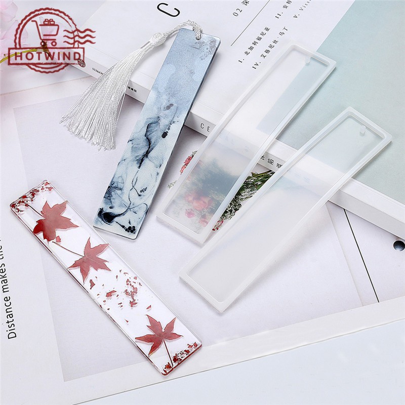 HW DIY Silicone Bookmark Mold Resin Bookmark Jewelry Keychain DIY Craft ...