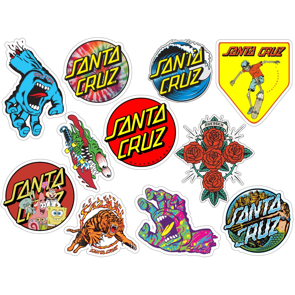 Santa Cruz Skateboards Ver. 1 Vinyl Sticker Pack (Stickers for Phones ...