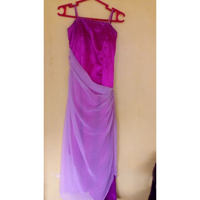fuchsia pink long gown