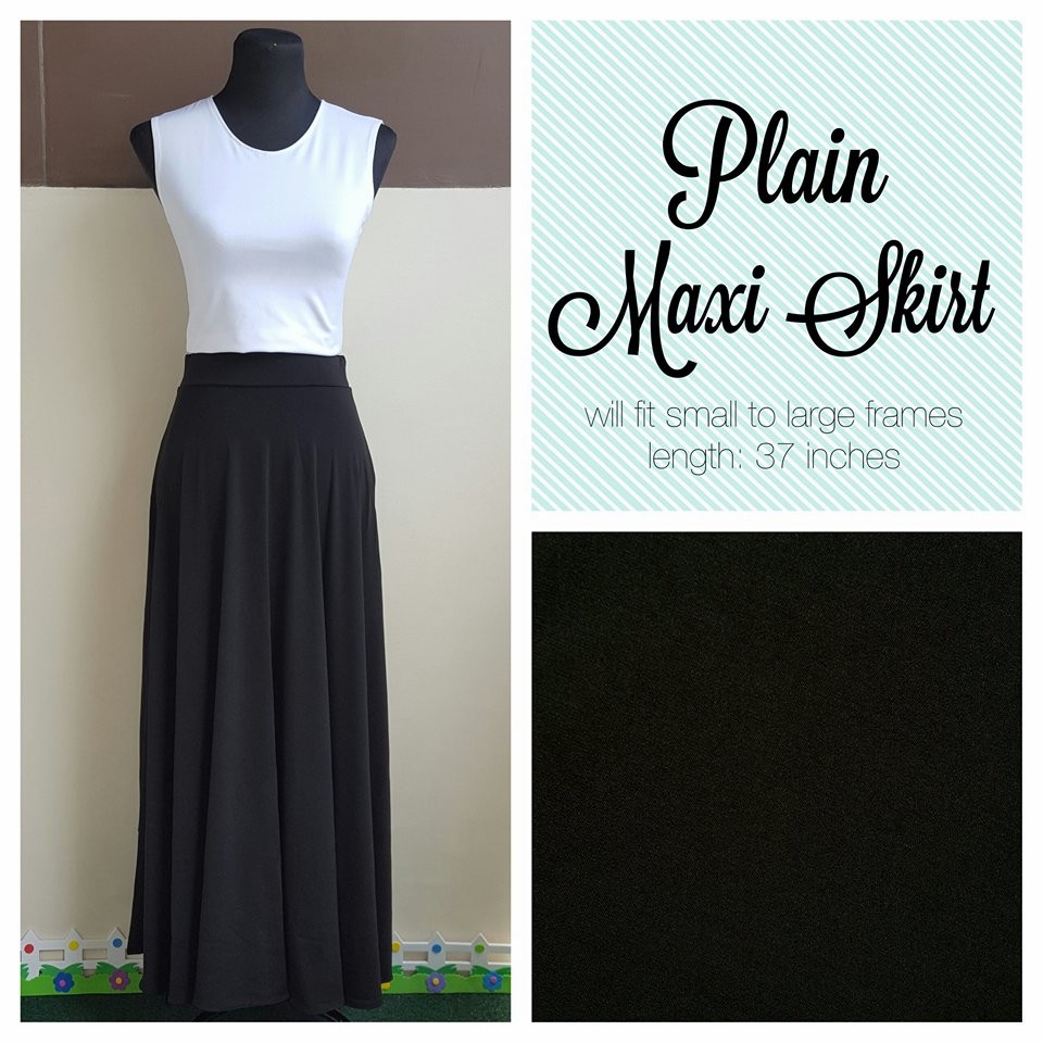 plain black long skirt