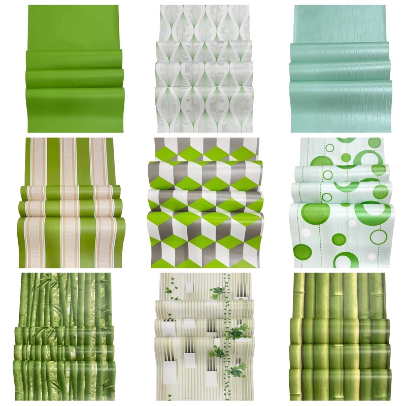 BHW Wallpaper Self Adhesive Color Green Wall paper Design PVC