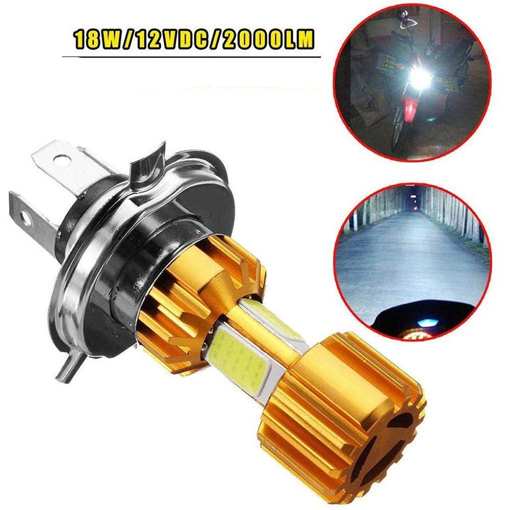 Motorcycle H4 LED Headlight Bulb 6000K Hight Low Beam Cool White 2000LM 18W