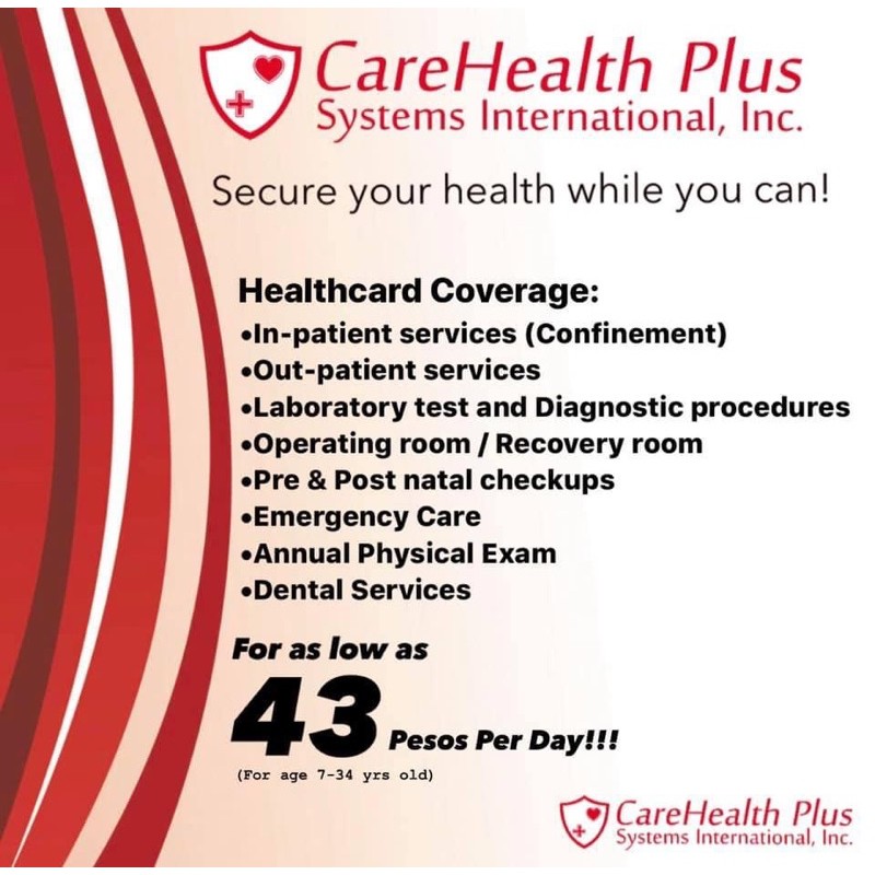 Carehealth Plus Healthcard 35 To 44 Yrs Old Shopee Philippines