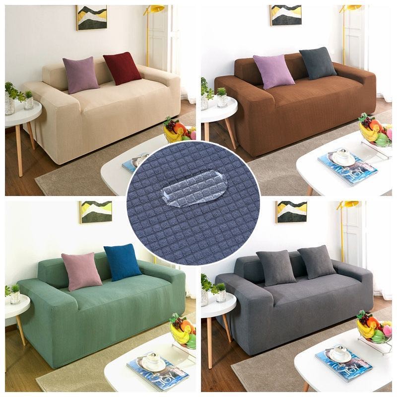 Waterproof Sofa Cover Universal Couch Covers Solid Color ...