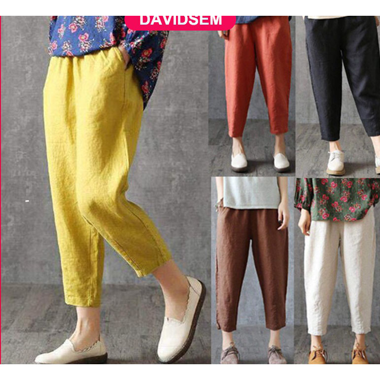 wide leg cotton pants plus size