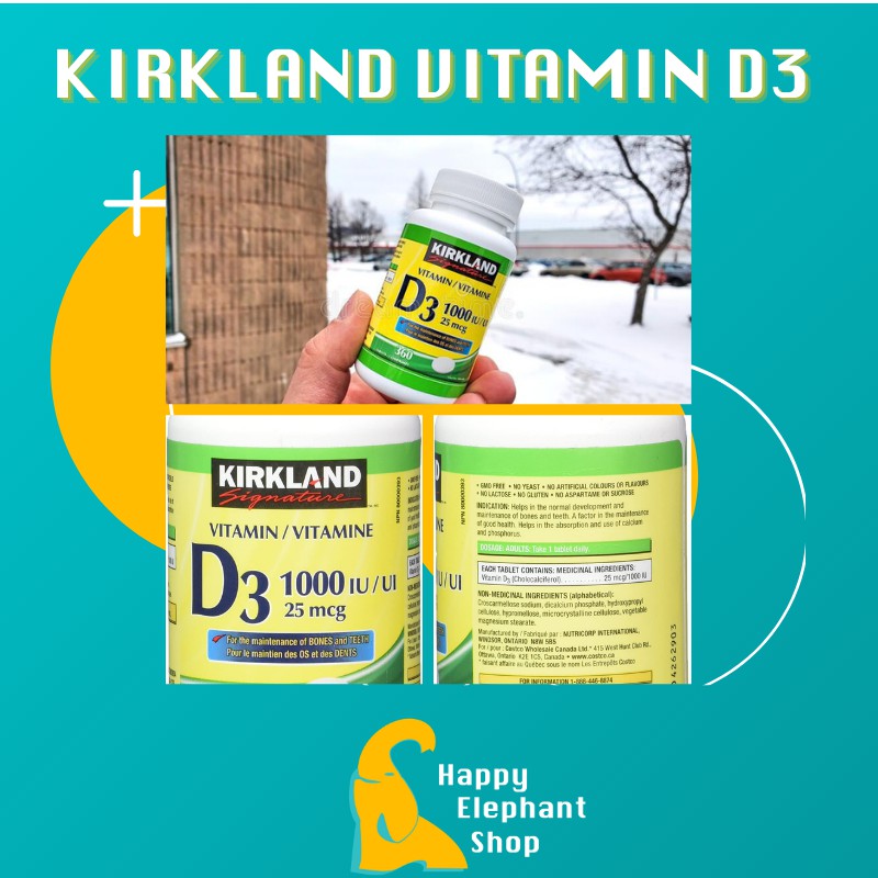 Kirkland Signature Vitamin D3, 1000 IU, 360 TABLETS Shopee Philippines