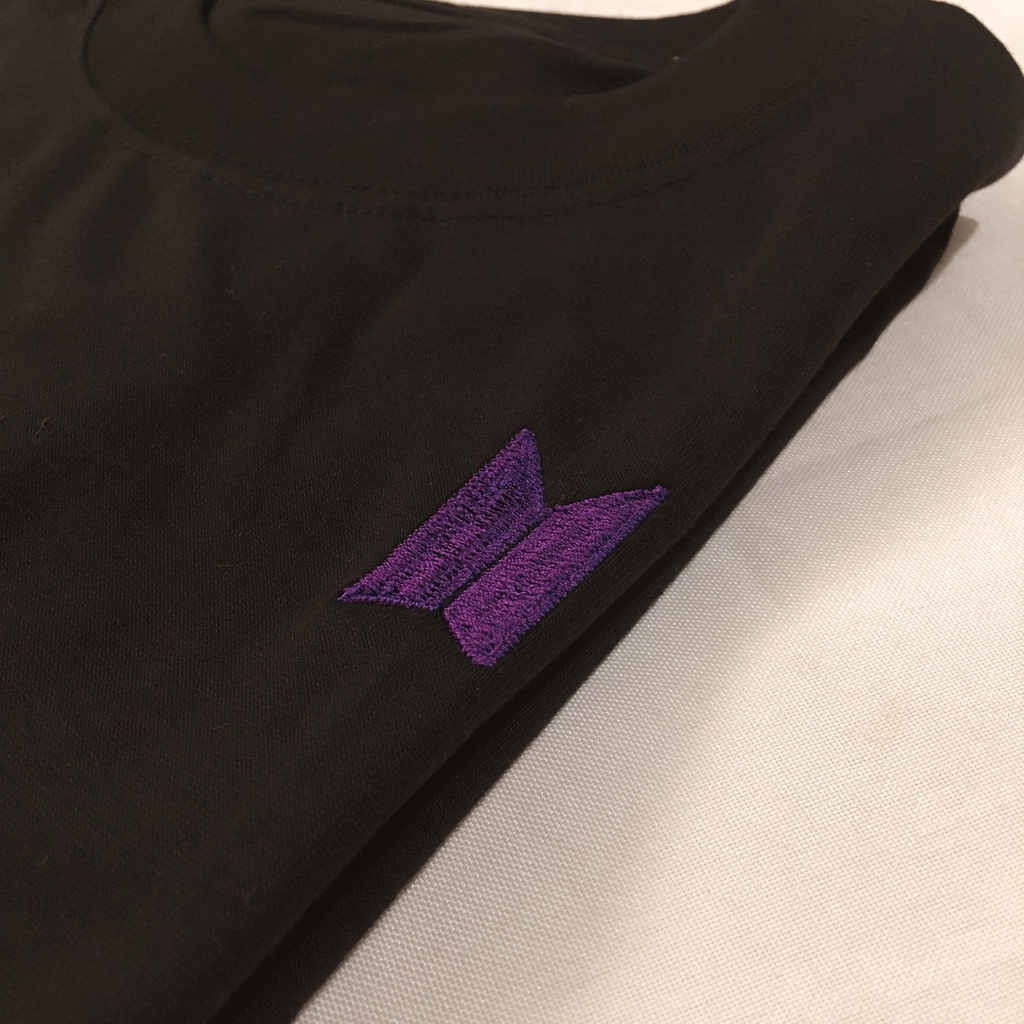 Teetops BTS ARMY Kpop Purple Heart Korean Oversized Style Embroidered Design T Shirt