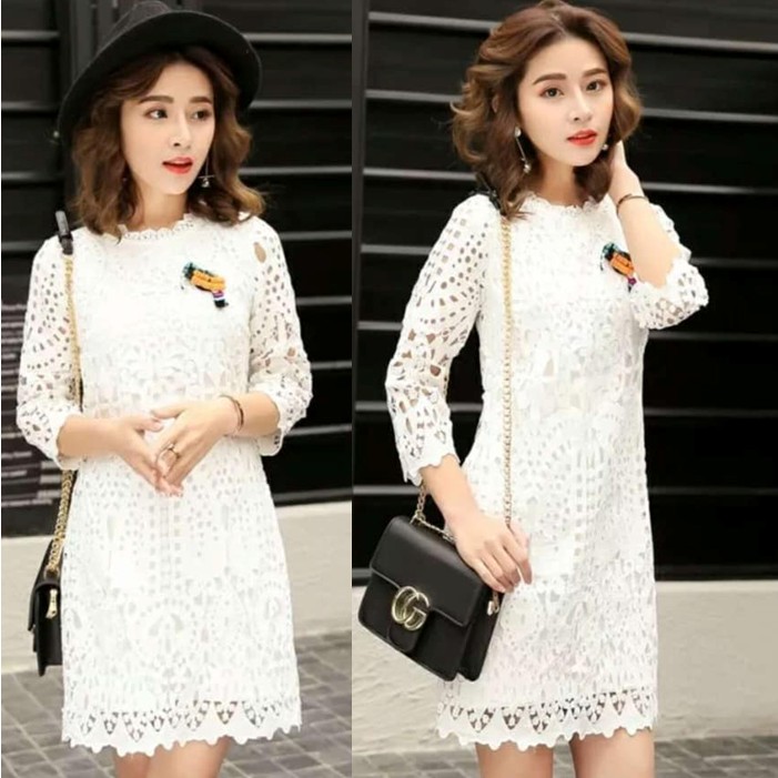 white graduation dress lace