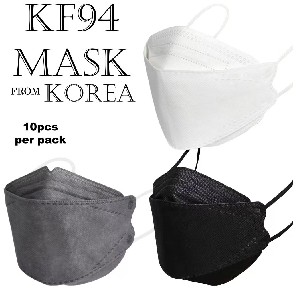 【Luckiss】Mask KF94 Face Mask 10PCS Non-woven Protection Filter 3D Anti ...