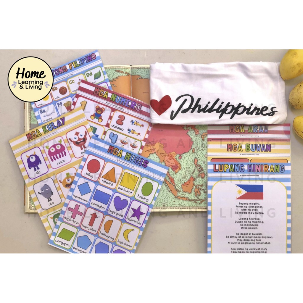 Tagalog And Filipino Educational A4 Charts For Buwan Ng Wika Kulay