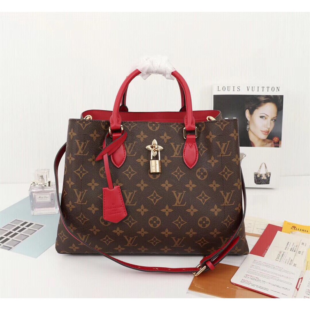 lv red shoulder bag