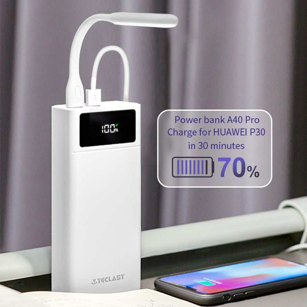TECLAST A40 Pro 40000mAh 22.5W 5A Fast Charge version Dual Input 4 Output High Capacity PowerBank - Image 3