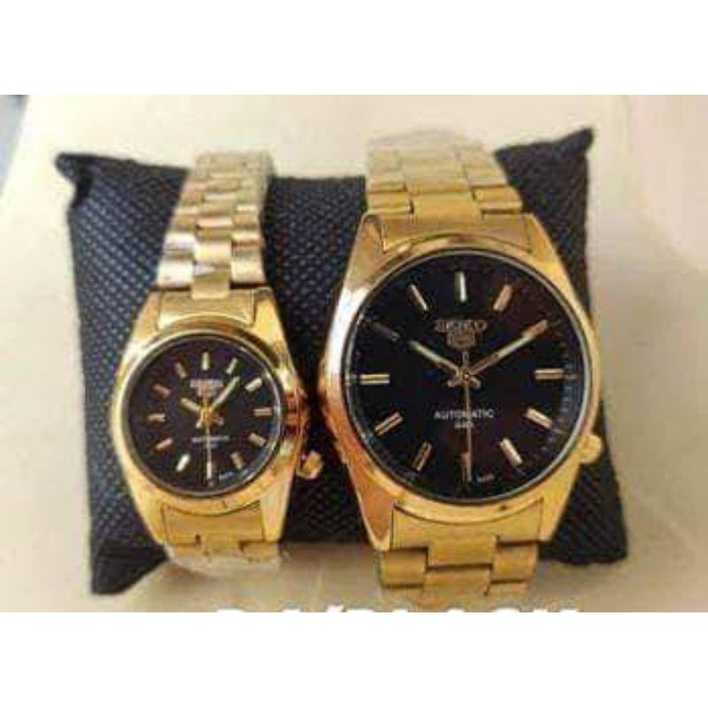 √Authomatic Gold black & white Gold Plated seiko 5 couple (japan made) |  Shopee Philippines