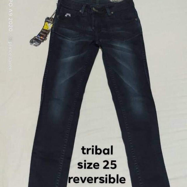 tribal reversible jeans