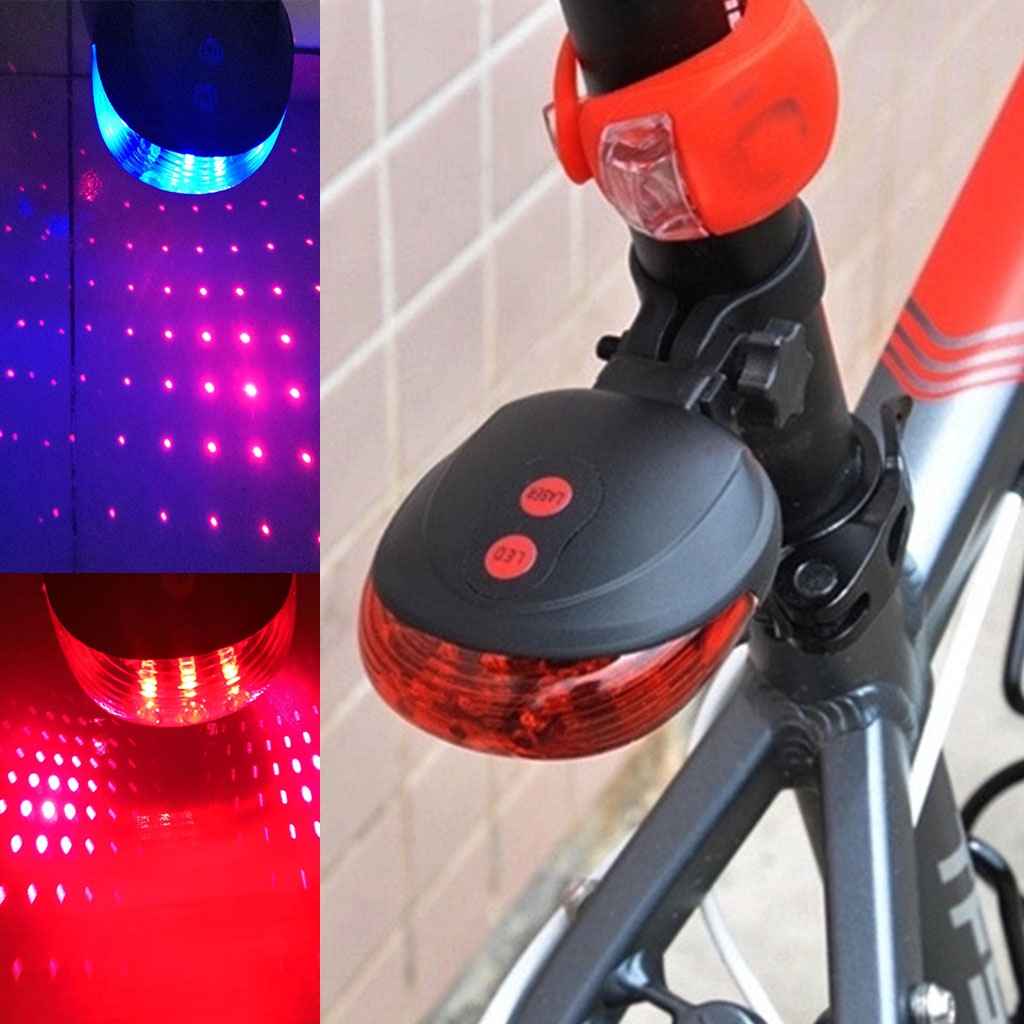 Bicycle Laser Tail Light 5 LED Laser Beam MTB Bike Rear Tail Warning