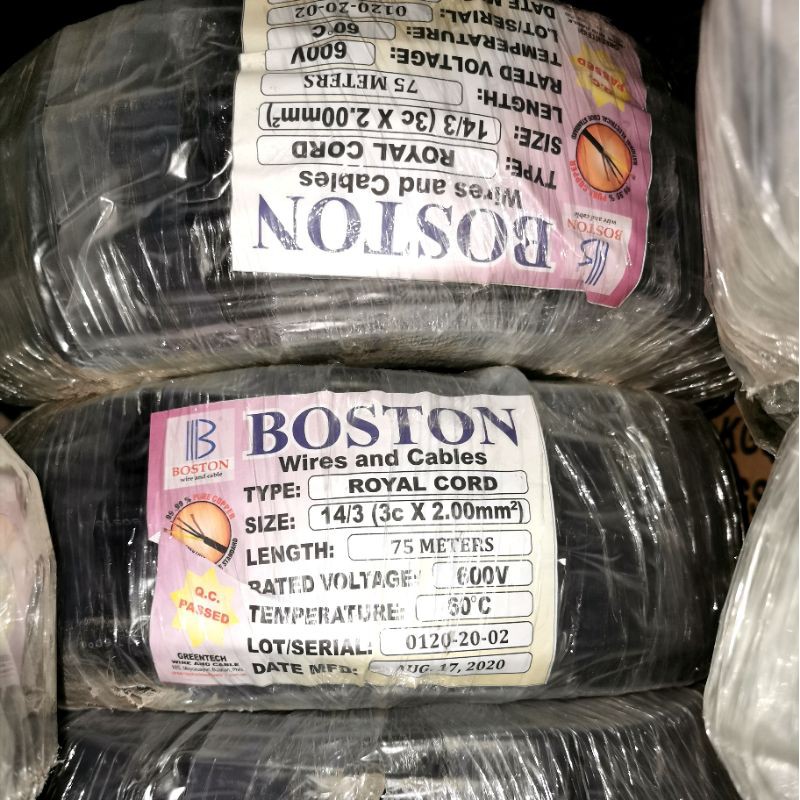 14/3C Boston Royal Cord 3 Cores Insulated Wire 2.0mm Shopee Philippines