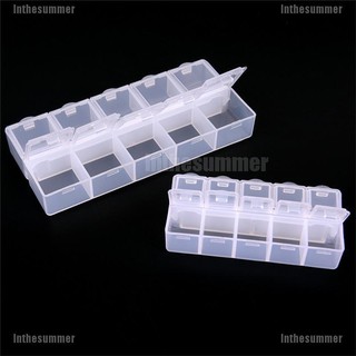 Inthesummerლ 1Pc Weekly Pills Medicine Box Case Storage Organizer Holder Colorful 10 Slots