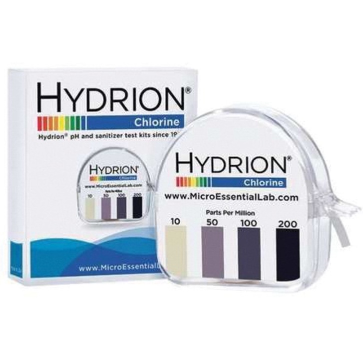 Hydrion Chlorine Test Strips Paper Dispenser for Sanitizer Solutions
