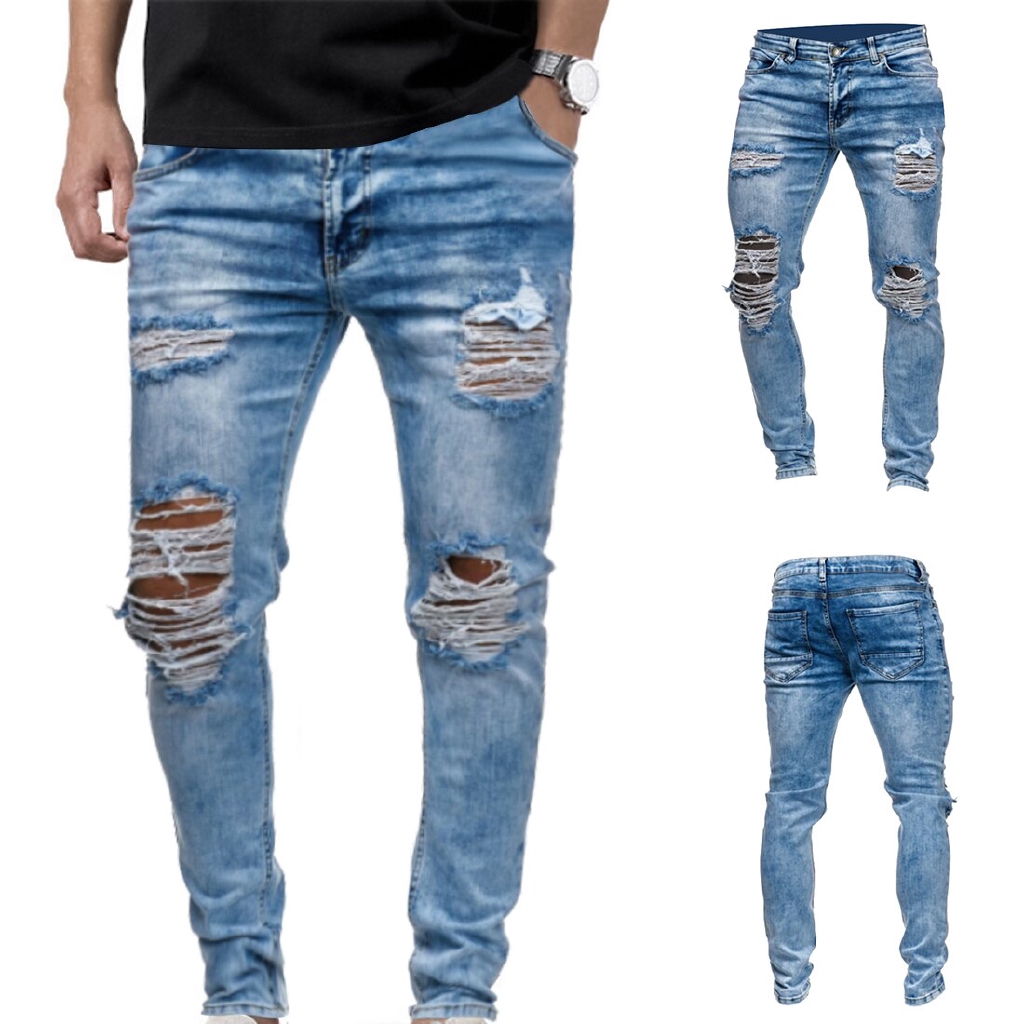 mens ripped jeans regular fit