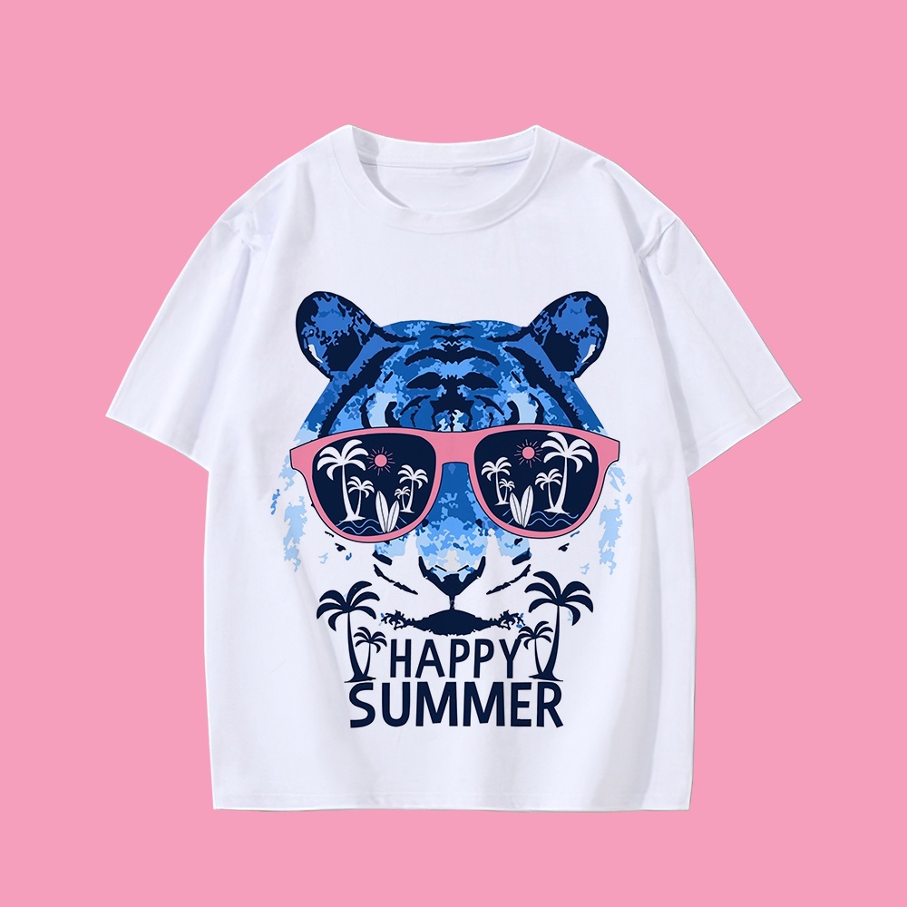2022 New Summer Top Baby Clothes Tshirt For Kids Boy Girl Tops Animal Print Short-Sleeved T-Shirt For 1-10 Years Old