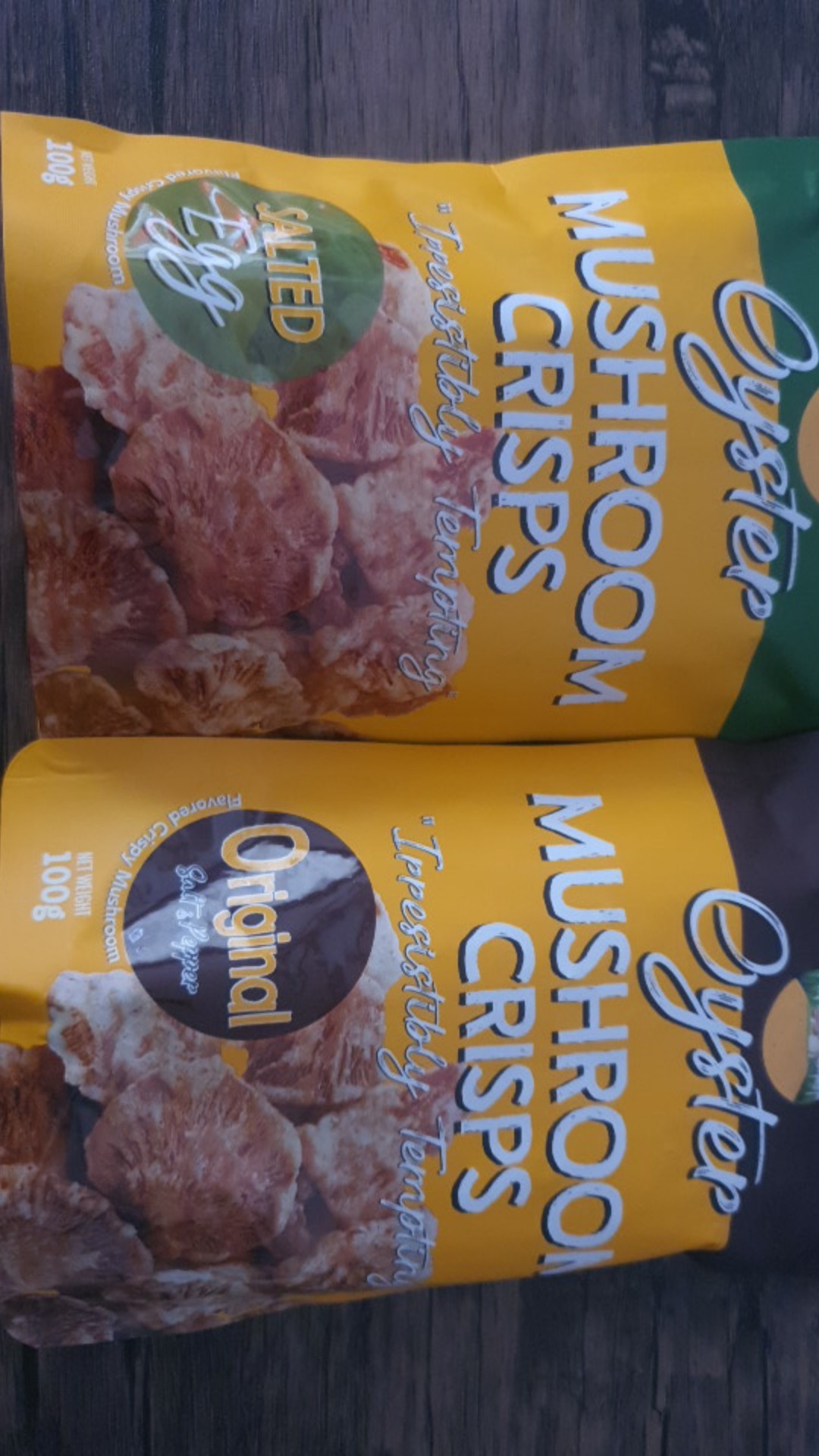 crunchy oyster mushroom chips