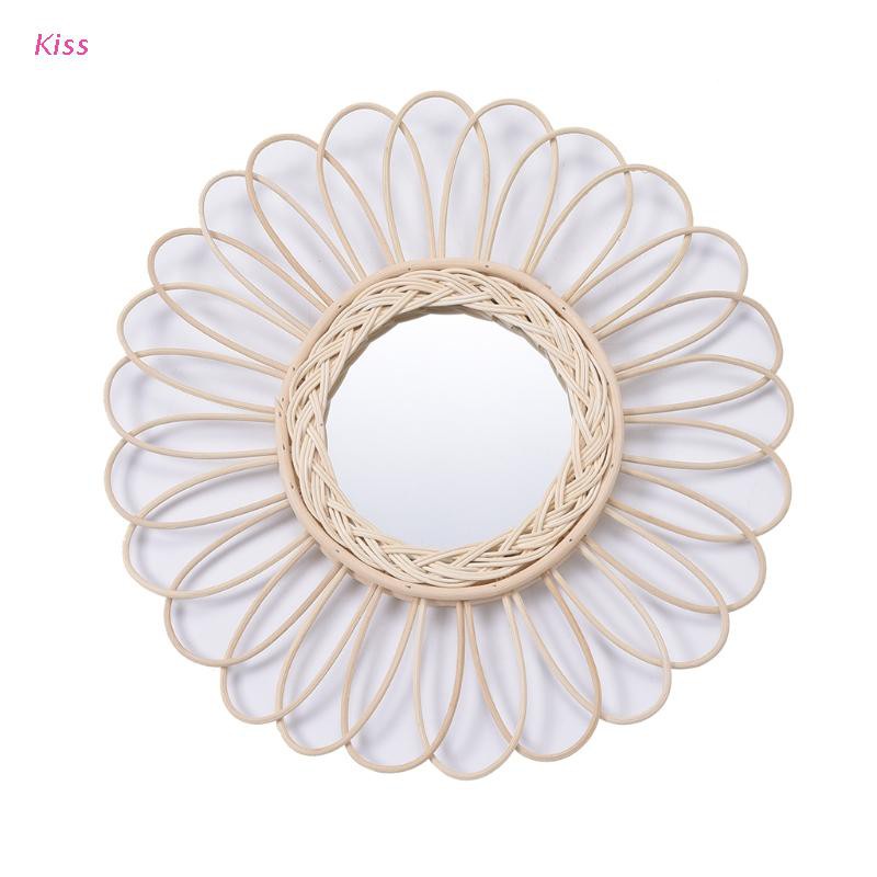 Kiss Hanging Wall Mirror Rattan Innovative Art Decor Round Makeup Dressing Mirrors For Living Room Bedroom Bathroom Ee Philippines - Wall Mirrors For Living Room Philippines